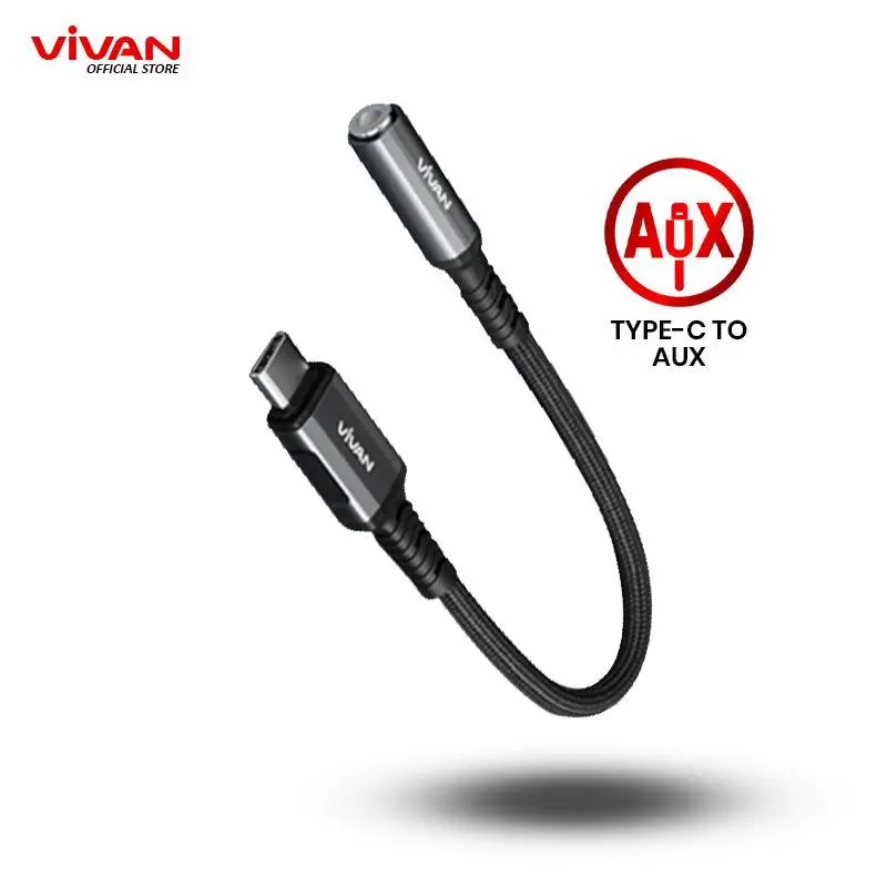 Cable Converter VIVAN VAC01 Type C to Jack AUX 3.5mm Audio All in One