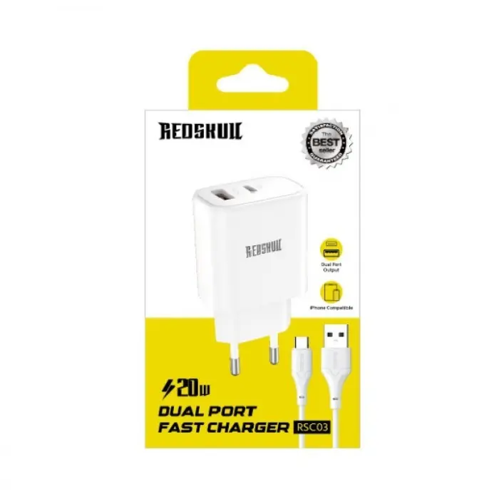 Charger REDSKULL RSC03 20W 3A + Cable Type C