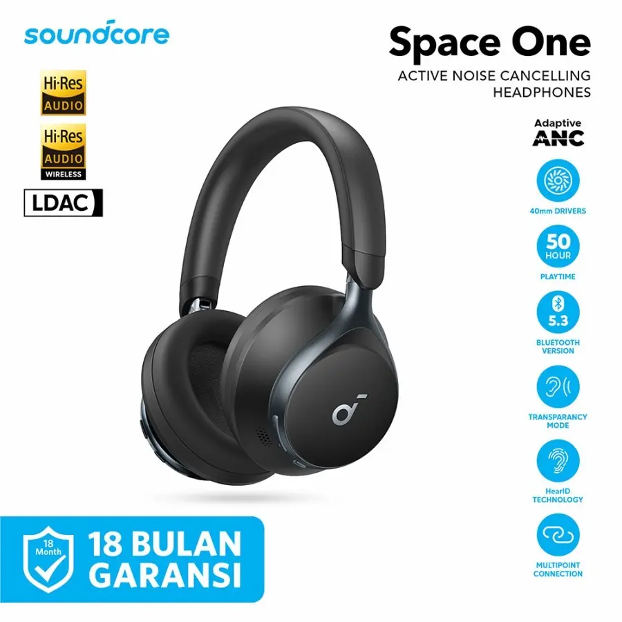 Wireless Headphone Anker Soundcore Space One ANC Noise Cancelling - A3035