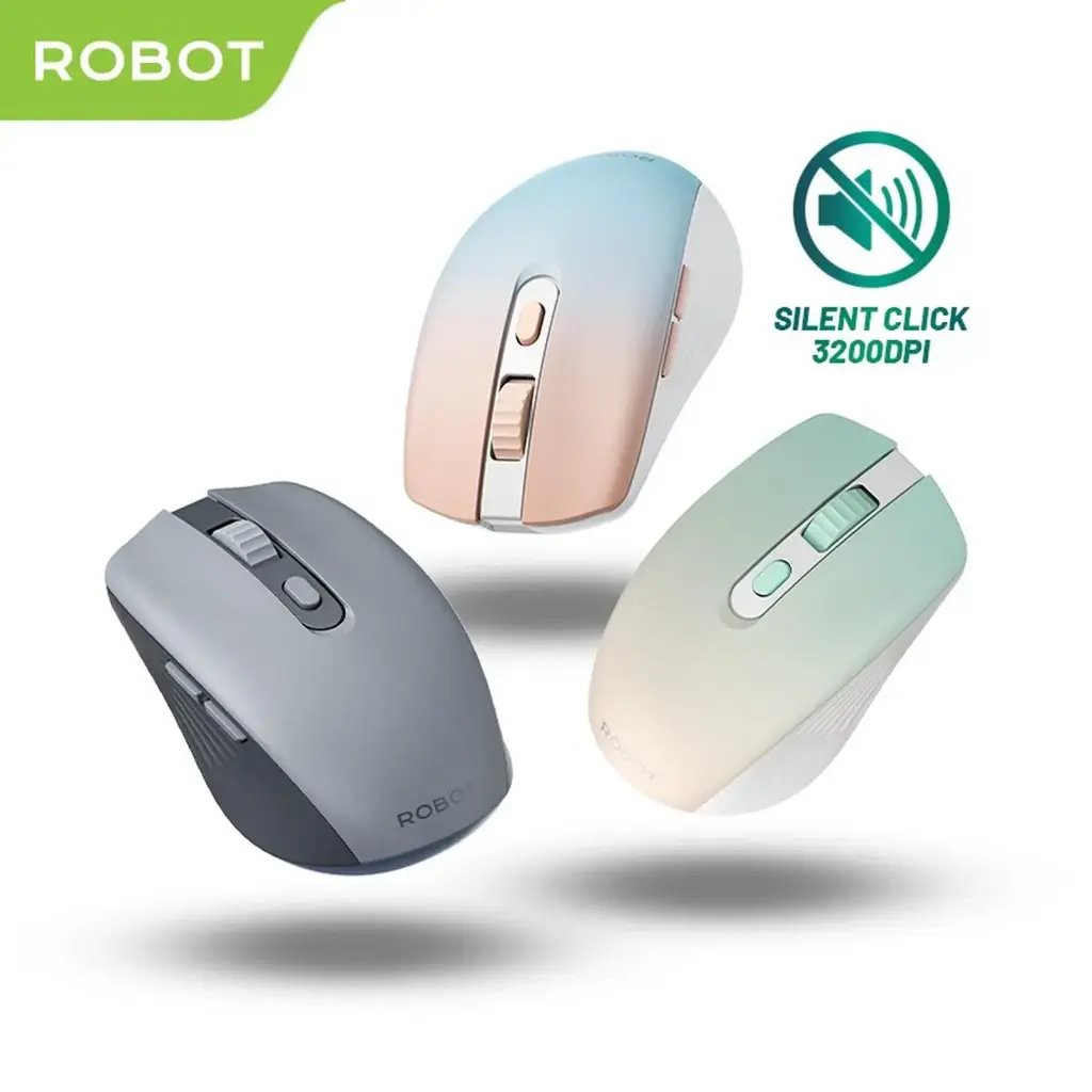 ROBOT M370 Mouse Wireless 2.4GHz Silent Klik Optical 3200DPI