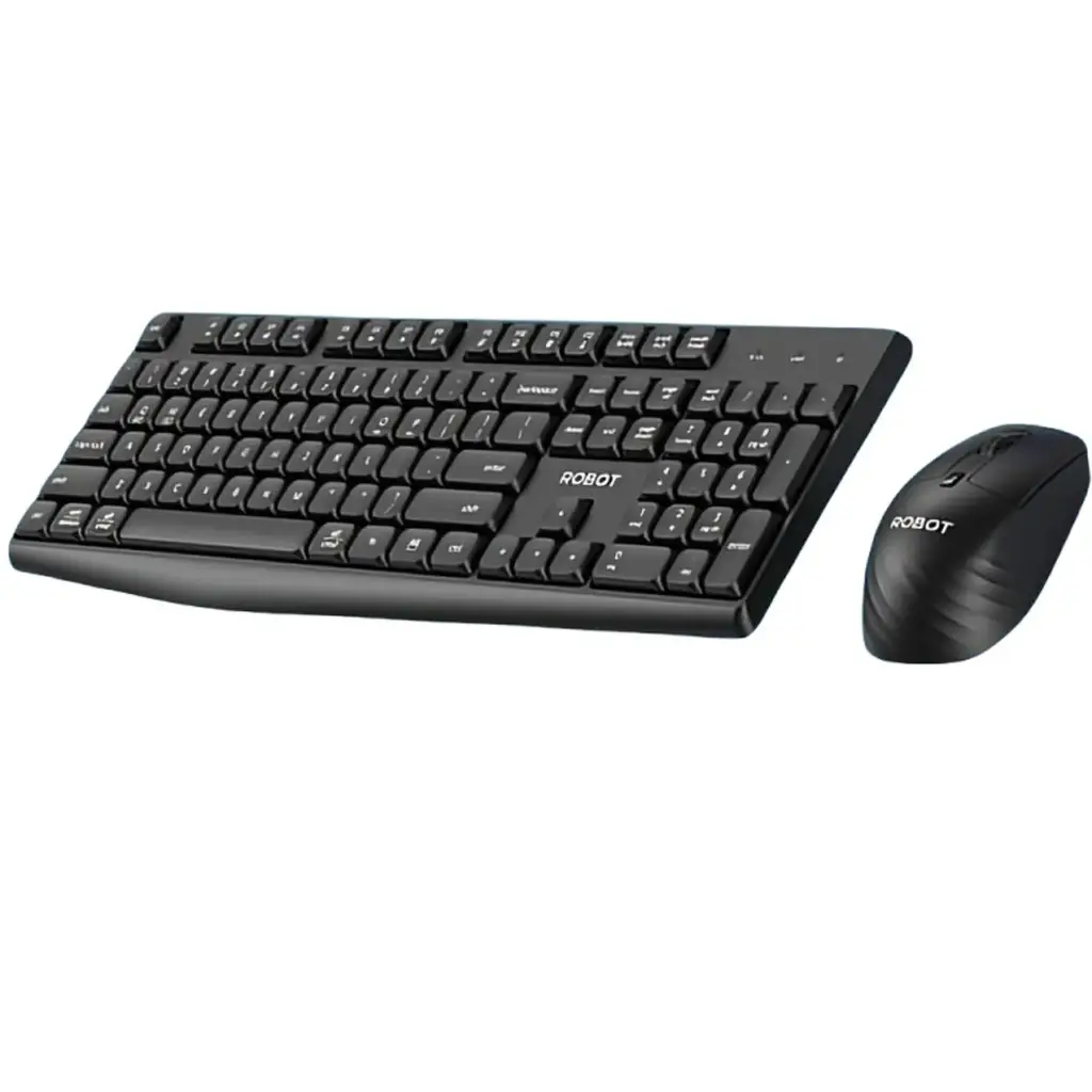 Combo Keyboard & Mouse ROBOT KM4100 Connection 2.4G + Bluetooth, 1600 DPI, Tombol Senyap