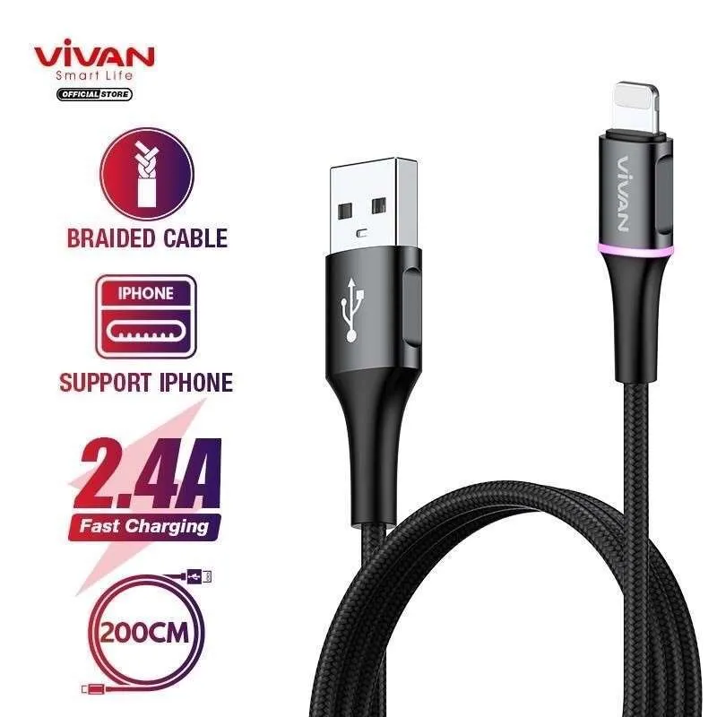 VIVAN Data Cable VDL200 USB to Lightning 200cm