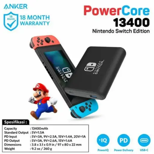 PowerBank ANKER PowerCore 13400 Nintendo Switch Edition