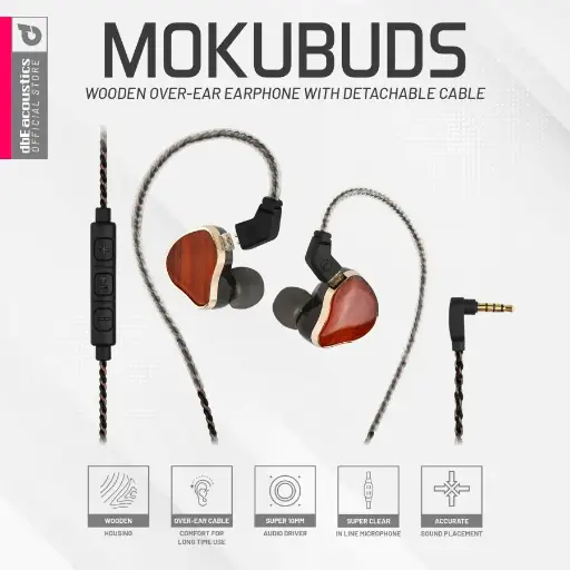 Earphone dbE Mokubuds Wooden