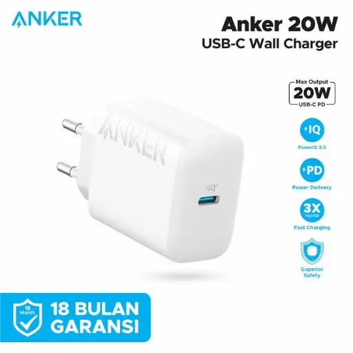 Anker PowerPort 20W USB-C Fast Charging PD Adaptor Wall Charger A2347
