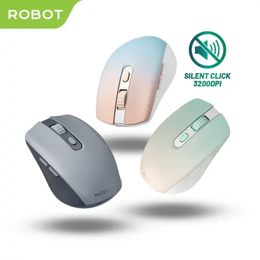 ROBOT M370 Mouse Wireless 2.4GHz Silent Klik Optical 3200DPI