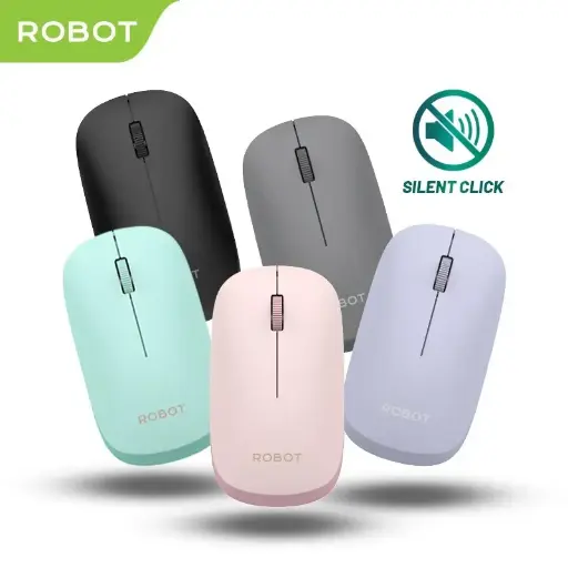 [10022423] Wireless Mouse Robot M390 2.4GHz dual mode connection Silent Qlick 1600 PDI