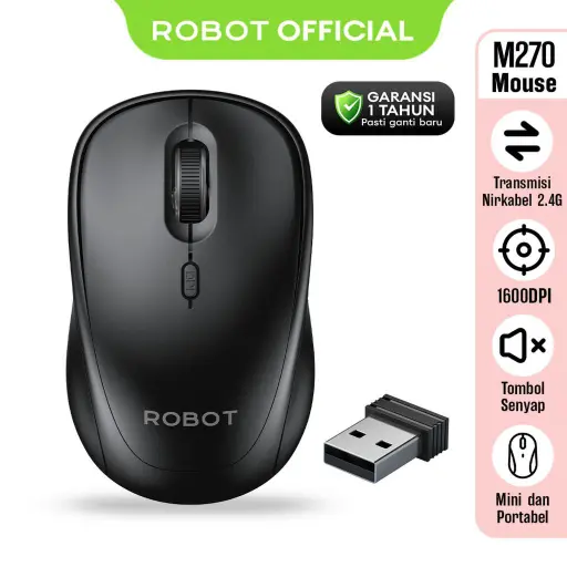 [10026251] Wireless Mouse ROBOT M270 Silent Click 2.4GHz 1600DPI